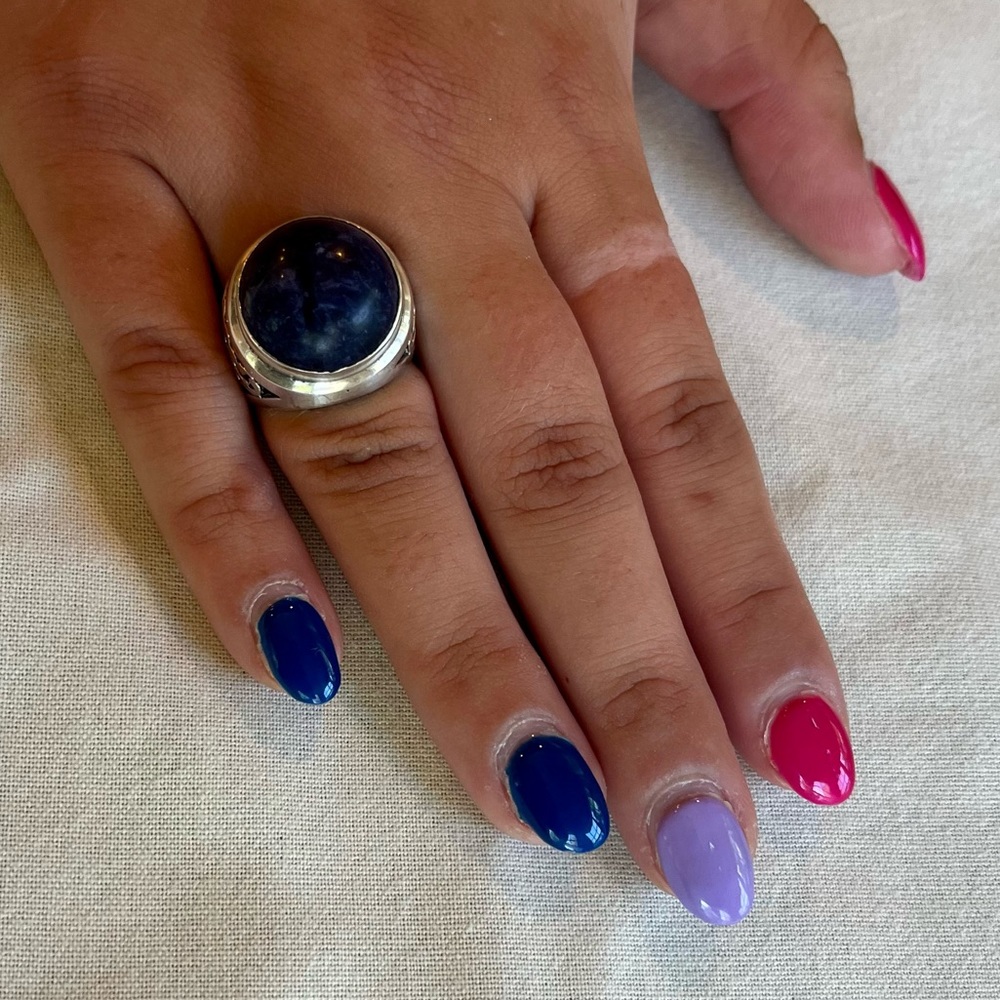 Sterling Silver Blue Lapis Cocktail Ring